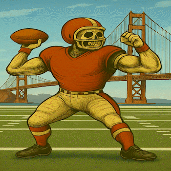 Still Alive SF Quarterback Acid Wash Oversize T-Shirt