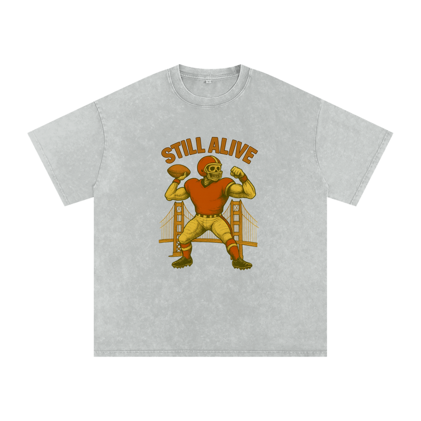 Still Alive SF Quarterback Acid Wash Oversize T-Shirt