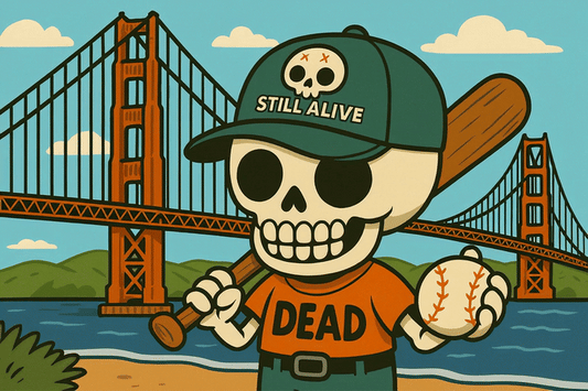 Still Alive Giant Orange Stitching Skull Baseball Cap