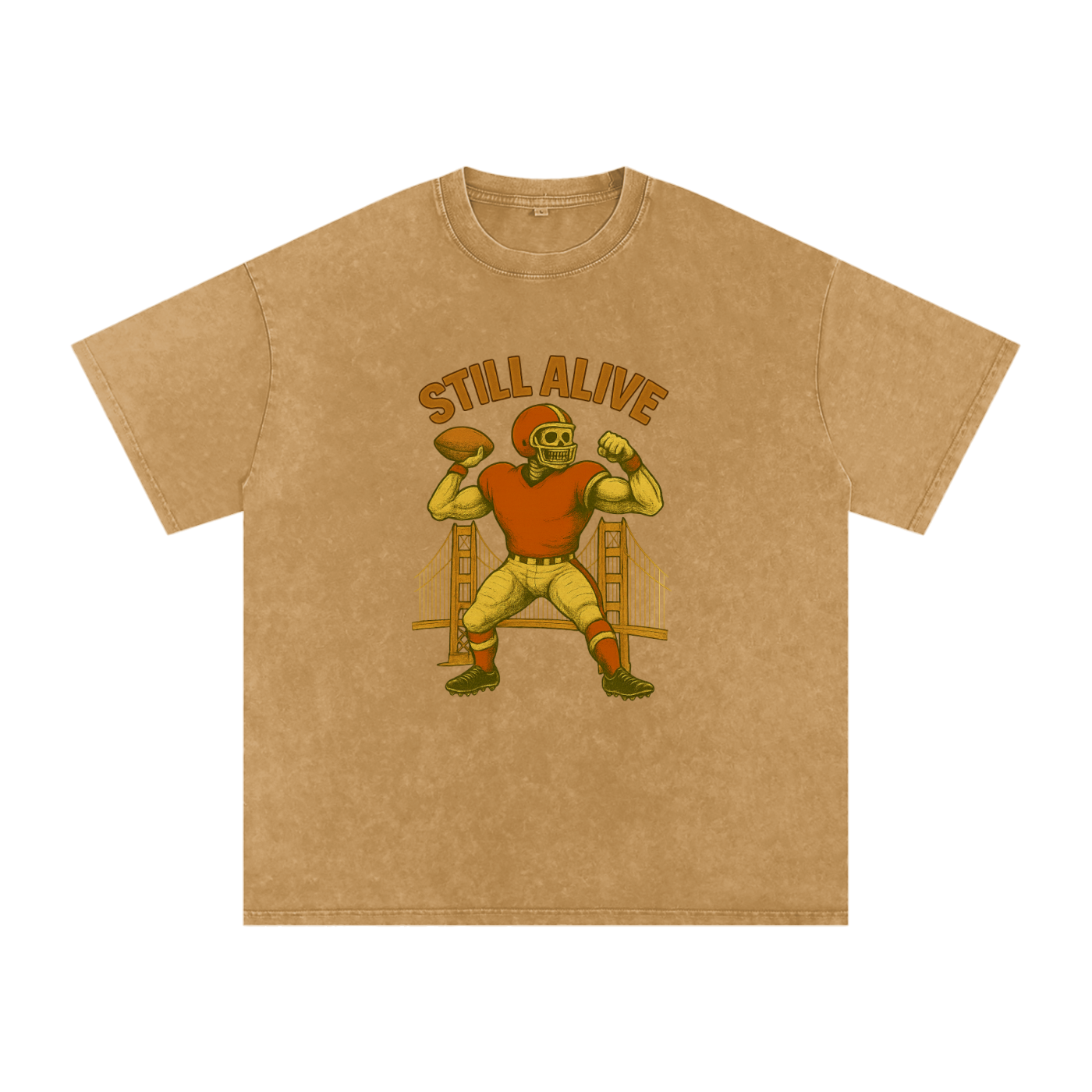 Still Alive SF Quarterback Acid Wash Oversize T-Shirt