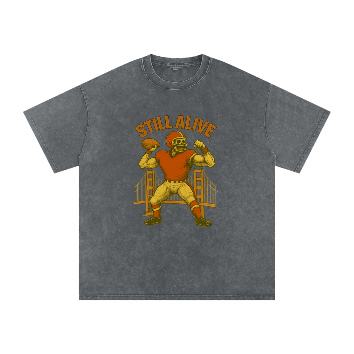 Still Alive SF Quarterback Acid Wash Oversize T-Shirt